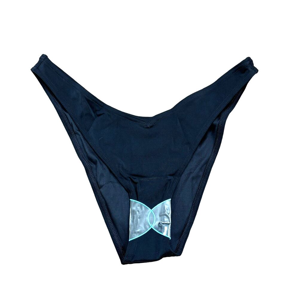 NWOT ASOS High Leg Bikini Bottom Black 10